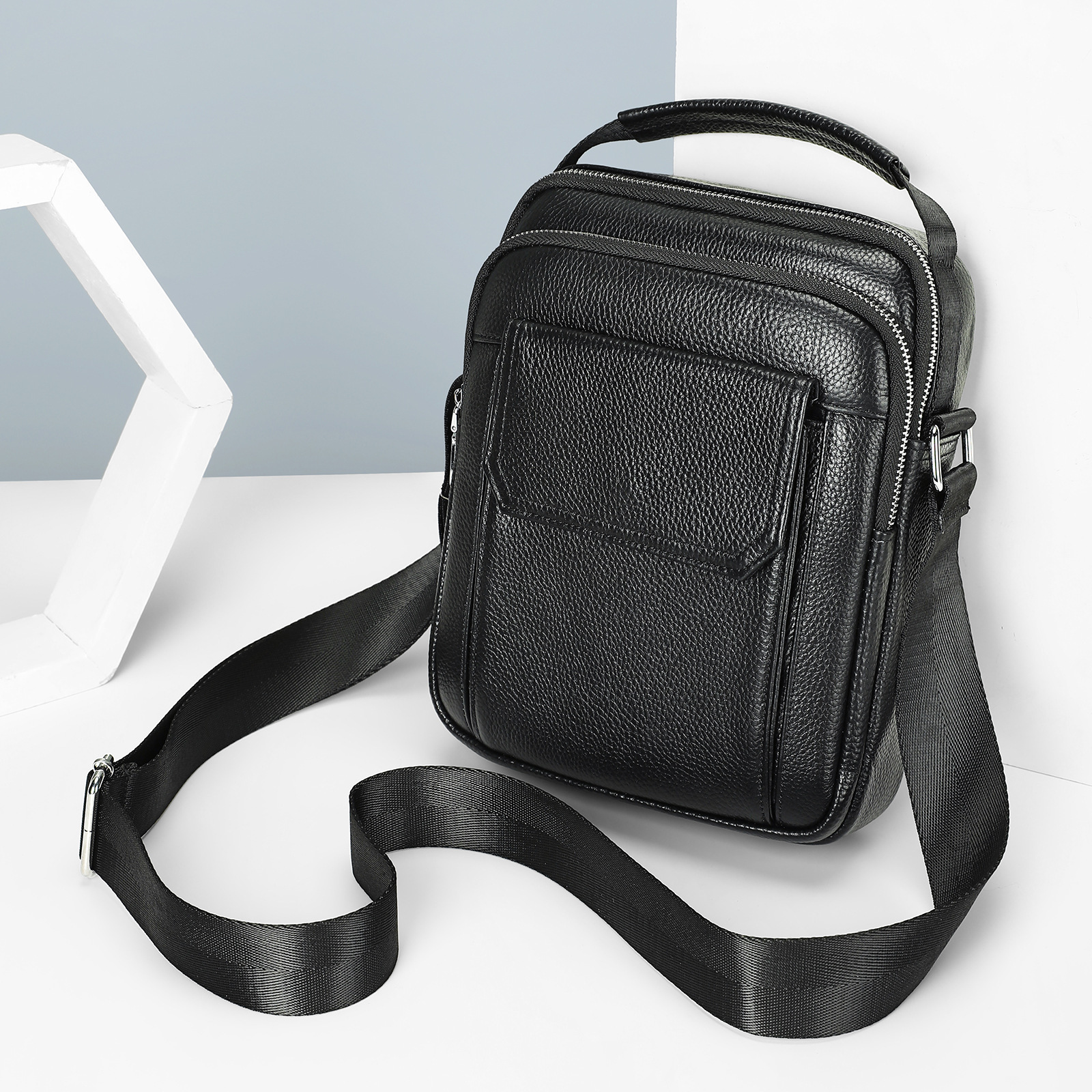 Ventas transfronterizas calientes de cuero para hombres mochila deportiva al aire libre mochila texturizada retro colección de bolsos de hombro