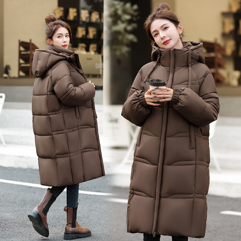 2025 invierno transfronterizo caño invierno ropa de algodón de plumón de invierno de mujeres encapuchado grueso chaqueta de invierno caliente