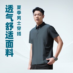 夏季新款男士纳米格冰丝无痕polo衫翻领短袖商务休闲透气工厂直批