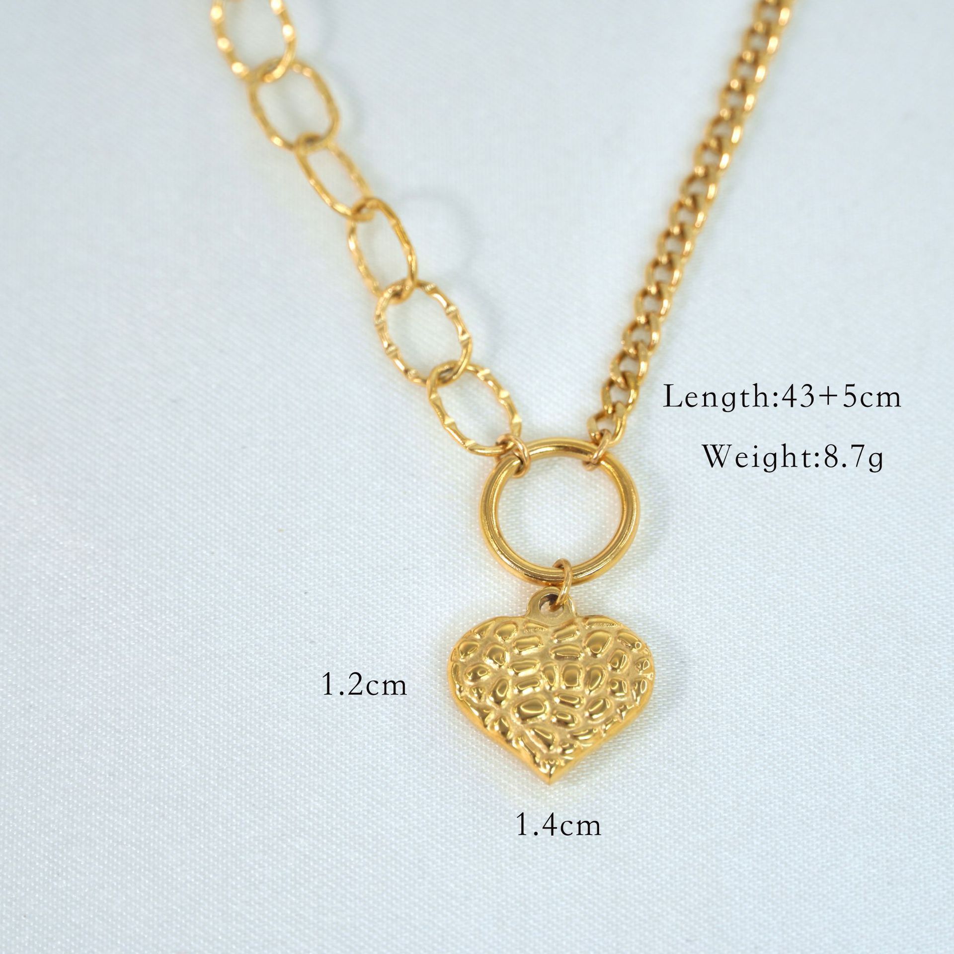 Casual, Outdoor, Daily Occasion Titanium Steel 14K Gold Plated Modern Style Simple Style Classic Style Plating Heart Shape Lock Pendant Necklace
