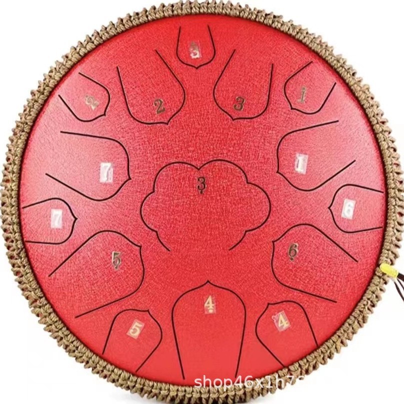 [14-inch 15-tone] Cinnabar Red-Xiangyun Style