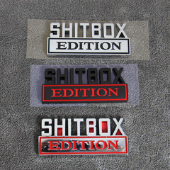 Applicable to Chevrolet S--HITBOX EDITION car sticker, trash can badge, chrome red plastic car emblem