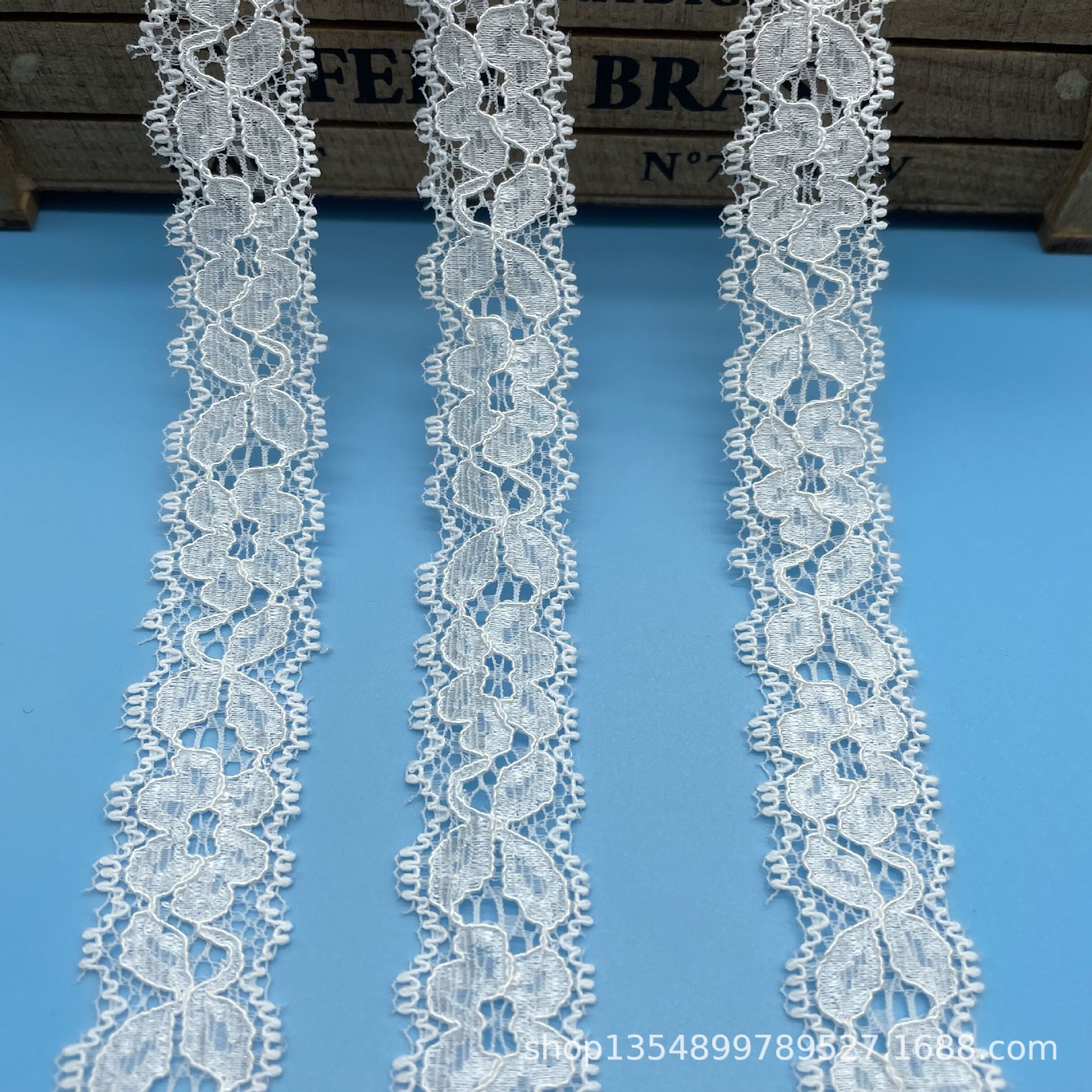 现货批发2.2cm氨纶包芯纱股线弹力蕾丝花边