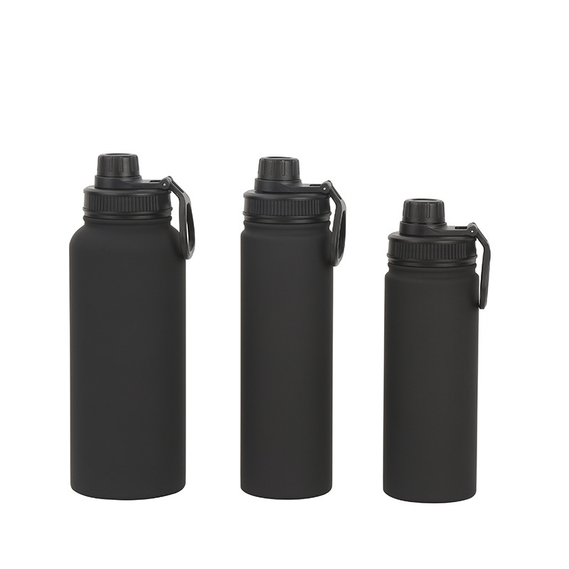 Ventas transfronterizas calientes espaciales 304 tazas de acero inoxidable tazas de agua deportivas portátiles al aire libre con anillo de hebilla kettle deportivo