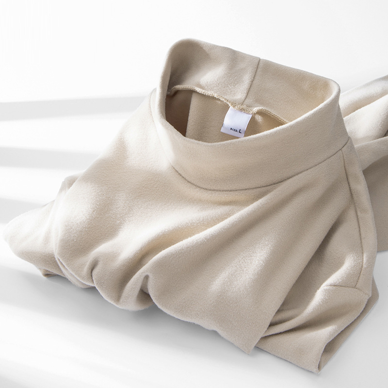 양면 벨벳 긴팔 티셔츠 남자 반 높은 칼라 가을과 겨울 기모 열 속옷베이스 레이어 셔츠 안쪽 중축 가을 옷