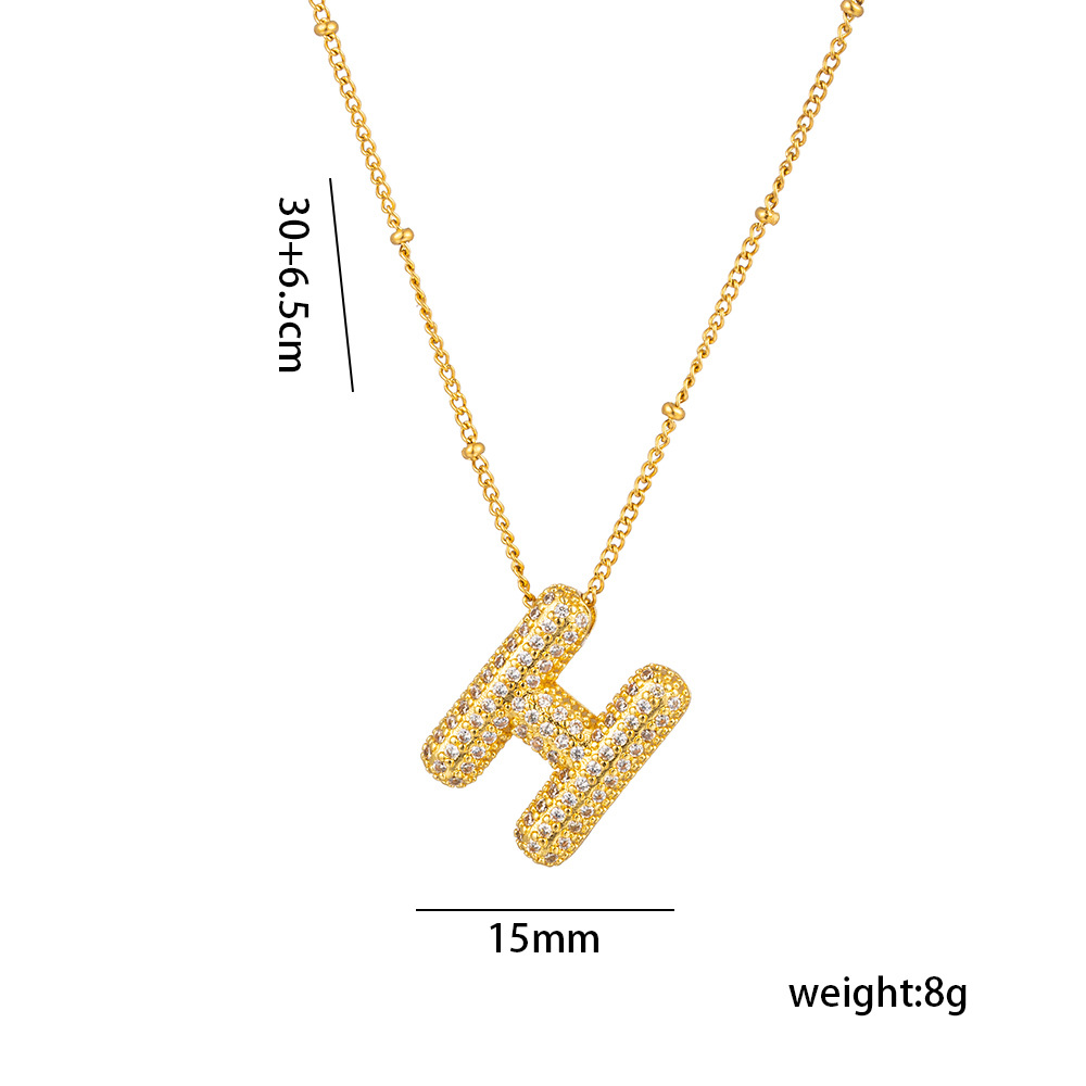 Acero Titanio Cobre Chapados en oro de 18k Casual Estilo Simple Embutido Letra Circón Collar Colgante display picture 8