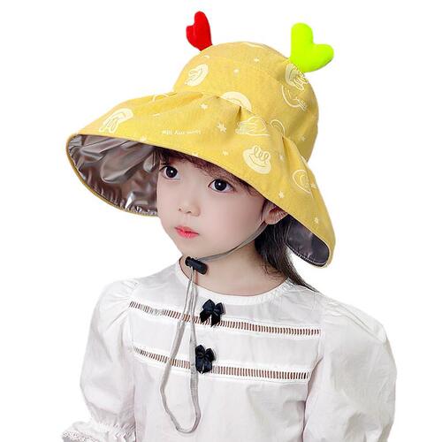 Children's sun protection hat, large brim, hollow top sun hat, boys and girls summer thin anti-UV baby sun hat
