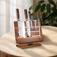 跨境实木磁力刀具收纳架多功能刀架厨房日式可拆卸刀具整理架