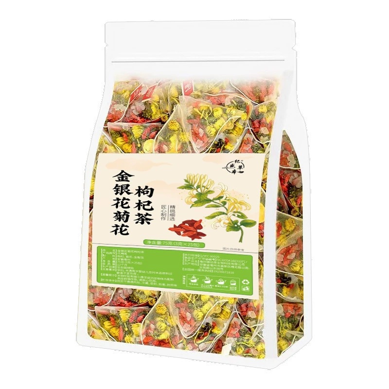Honeysuckle Chrysanthemum Goji Tea 15 Triangle Tea Bags 75g Clearing Blend specifications