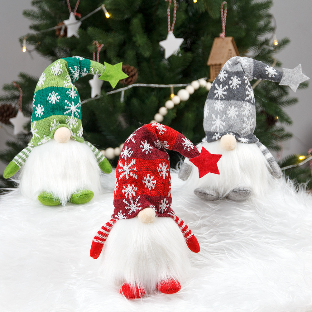 Decoración navideña luminosa para escaparate, muñeca sin cara/enana Rudolph de peluche, nuevo producto transfronterizo