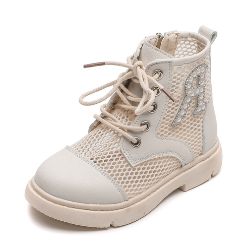 Girls' boots British style spring and autumn big children's Martin boots breathable soft soles fashionable princess leather boots children's low boots