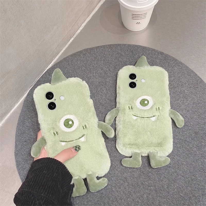 Apple, samsung, plush green compatible monster, iPhone16, winter phone case, new collection