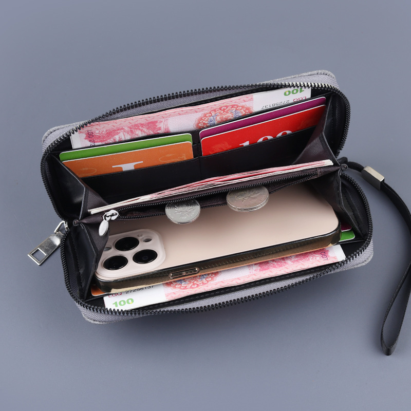 Bolso de lona, muñequera para hombre, embrague para hombre, bolso de tela con cremallera, bolso largo para hombre, bolso Oxford para hombre