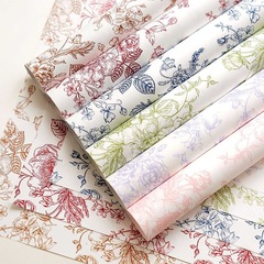 七夕バレンタインデー レトロな花柄アート紙 クラフト紙 印刷花包装紙 花包装紙卸売 ギフト包装紙