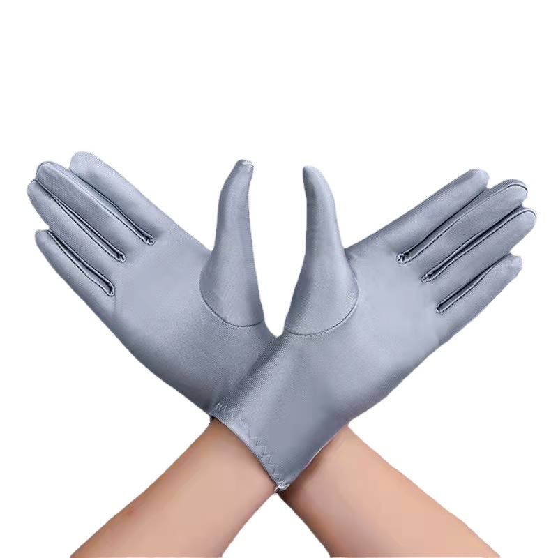 Men's and Women's Thin Lycra Spring and Autumn Spandex High Elastic Jewelry Etiquette Sun Protection Protection Dance Driving Performance Gloves