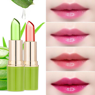 Aloe Vera Temperature-sensing Color-changing Jelly Lipstick Lip Balm Lip Care Long-lasting Non-stick Cup Lip Care Moisturizing Hydrating Moisturizing