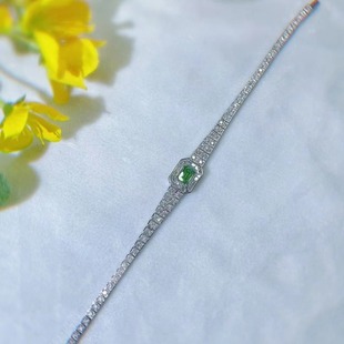 New full diamond emerald green diamond bracelet clarity vs with international certificate 1.530ct18k diamond green diamond bracelet