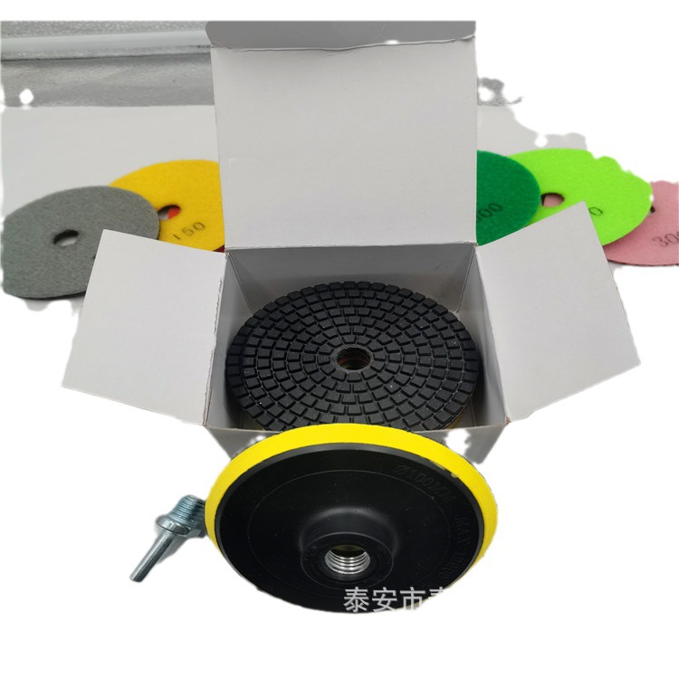 蜂窝状磨片抛光磨片陶瓷磨片干磨片9件套石材角磨水磨片4寸水磨片