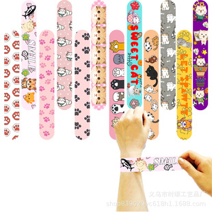 New Product Fully Environmentally Friendly Cat Style Snap Ring Bracelet for Kidsren Party Holiday Decoration Snap Ring Bracelet