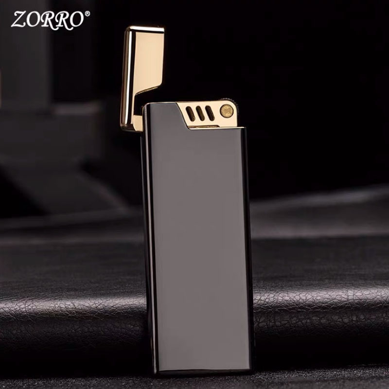 Z577超薄金属光板打火机男士防风创意送礼批发超薄砂轮充气|undefined