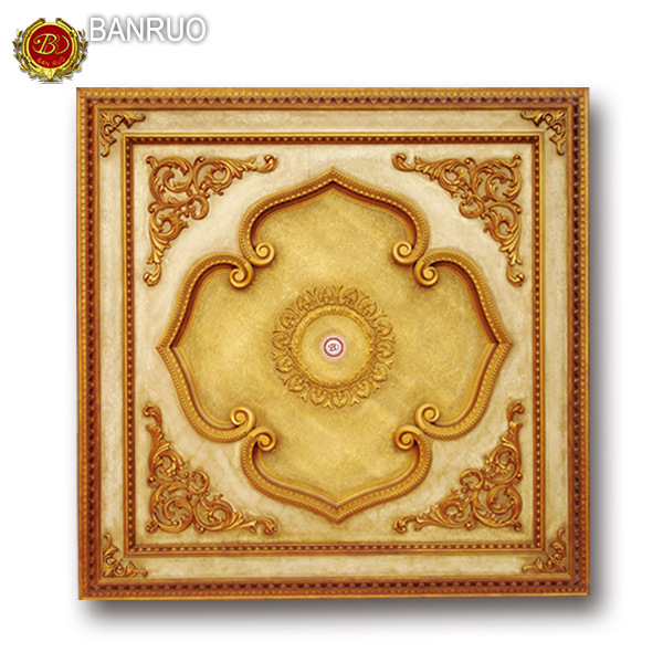 Prajna Hot Selling Product Art Ps Ceiling Tile Board Light Luxury Lightweight Decorative Square Ceiling Medal