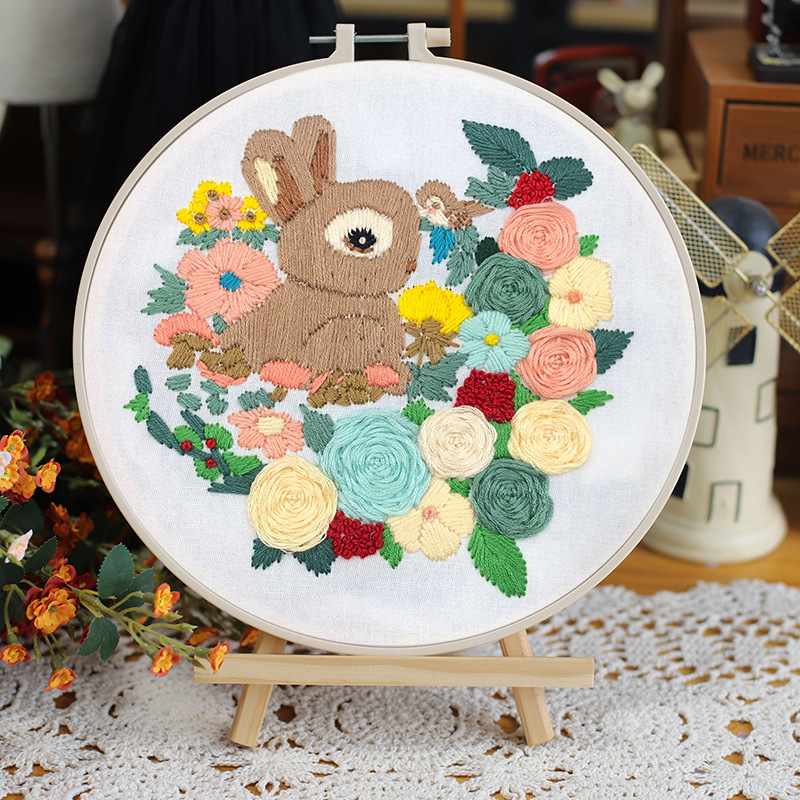 Original-bordado europeo hecho a mano Kit de tela Junior novato bordado creativo bordado DIY material paquete medio