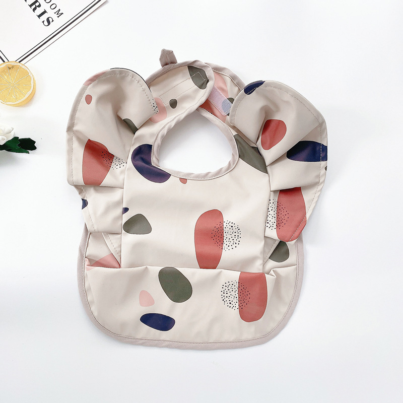 Manga de vuelo danés bebé alimentos babero alas de Ángel babero pu impermeable bebé babero alimentación ins babero