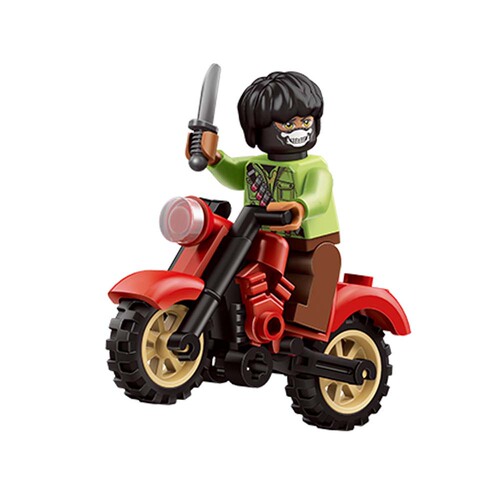 Anti-Terror Special Forces Compatible LEGO Small Granularity Minifigure Toy Motorcycle Police Car for Children Boys Assembly