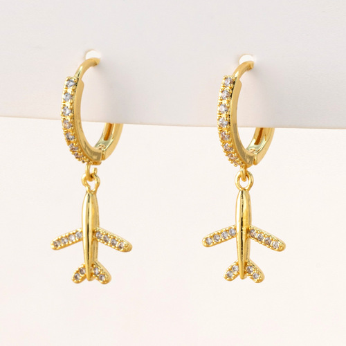 Cross-border fashion micro-set zirconia cross pendant earrings with bow and palm shape ear hooks for women, lightweight luxury, niche earrings