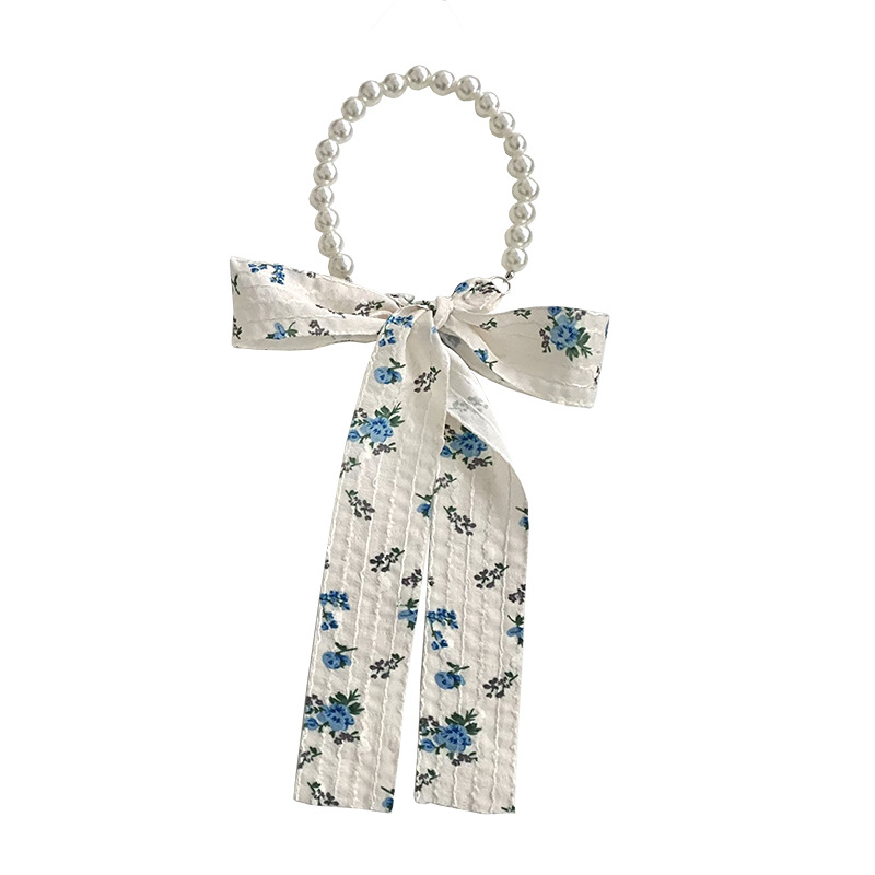 Collar de perlas, diadema, pequeño pañuelo de seda largo, vestido de niña de alta calidad, cinta, decoración de cinta, bufanda, cinturón