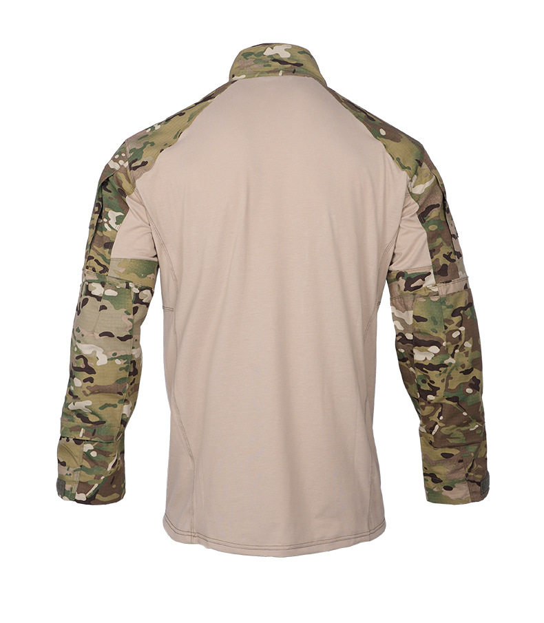 ​​Tactical Long-Sleeve Shirt – Breathable Camo/Black, CP Frog Suit Style, Sizes XS-XXXL​​_viptrois.com