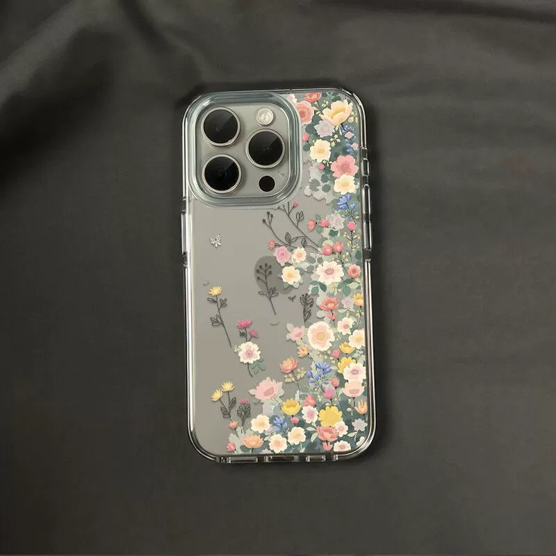 Чехол для телефона (Apple) iPhone 16 ProMax — прозрачный с цветами, защита от падений
