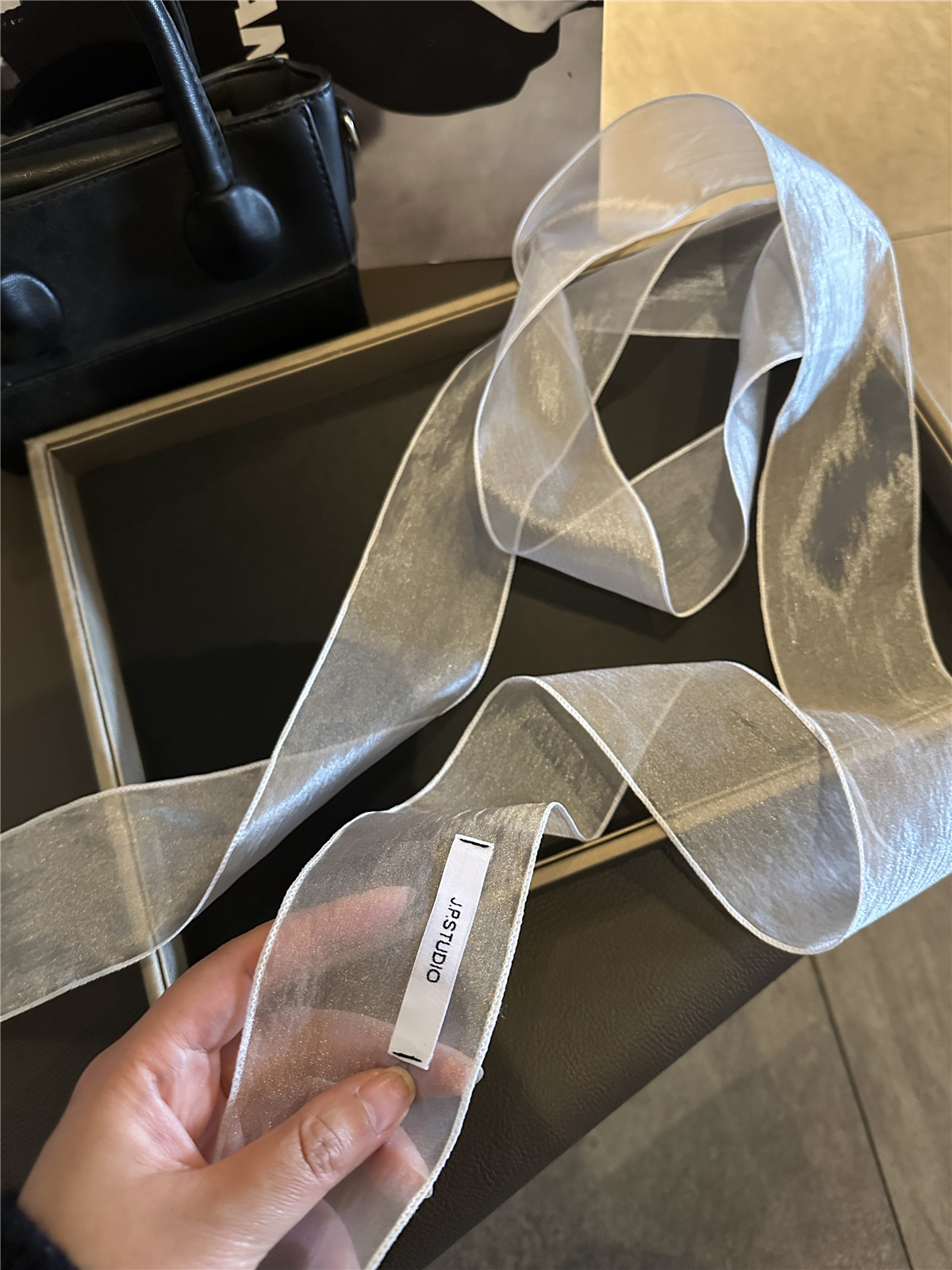 5#퓨어 화이트 오간자 리본