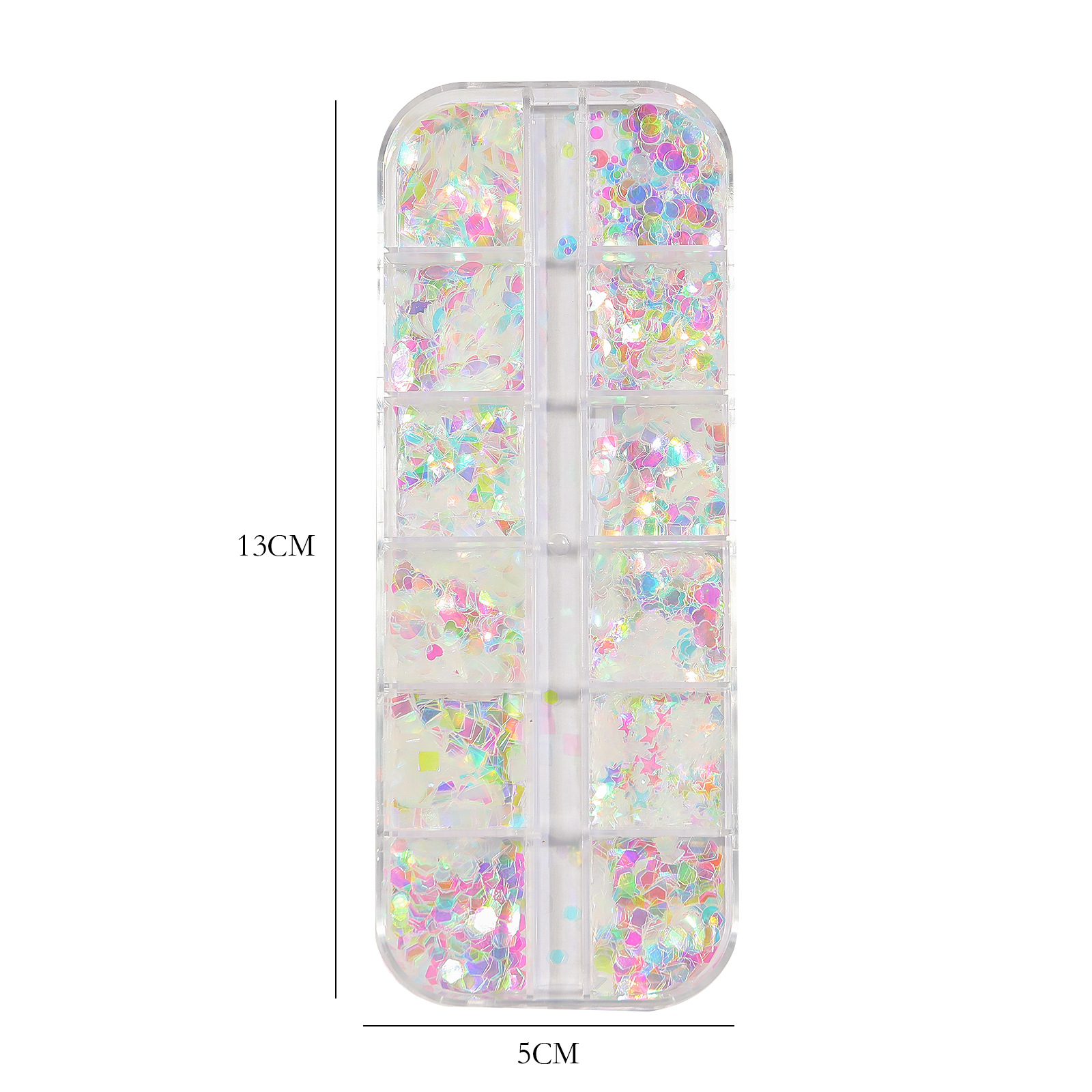 Sequin Material Square Pattern Fairy Style, Shiny Style Fairy Style Shiny Square Sequin Nail Decoration Accessories 1 Set
