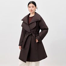 25冬季新款长款过膝鹅绒服女款加厚保暖外套设计感开领95鹅绒2119