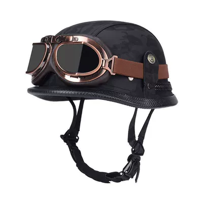Motosiklet dəbilqələri – Helmet, Harley Men's Motorcycle Helmet - m55-56-black-camouflage-brown-copper-mirror-limited-time-carnival