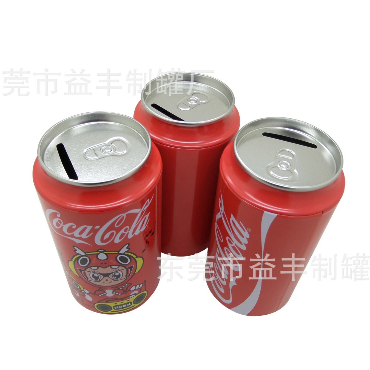 厂家销售圆形马口铁仿真可乐罐存钱罐