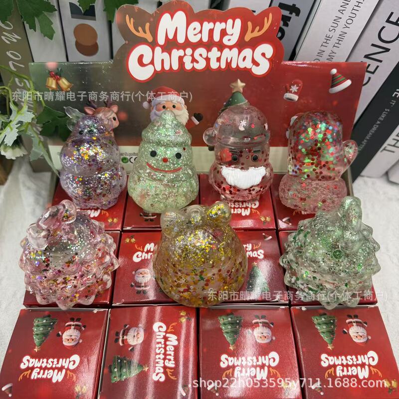 Cross-border bestseller Santa Claus stress-relief toy, slow-rebound sequin stress-relief toy, magical creative toy