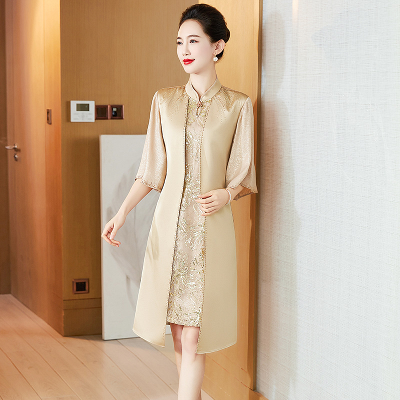 F9057 2290K VÁY ĐẦM LIỀN THÂN NỮ DONREOC CẢ BỘ 2 MÓN MÙA HÈ TRUNG NIÊN DÙNG TRONG LỄ CƯỚI THỜI TRANG NỮ G05 SẢN PHẨM MỚI