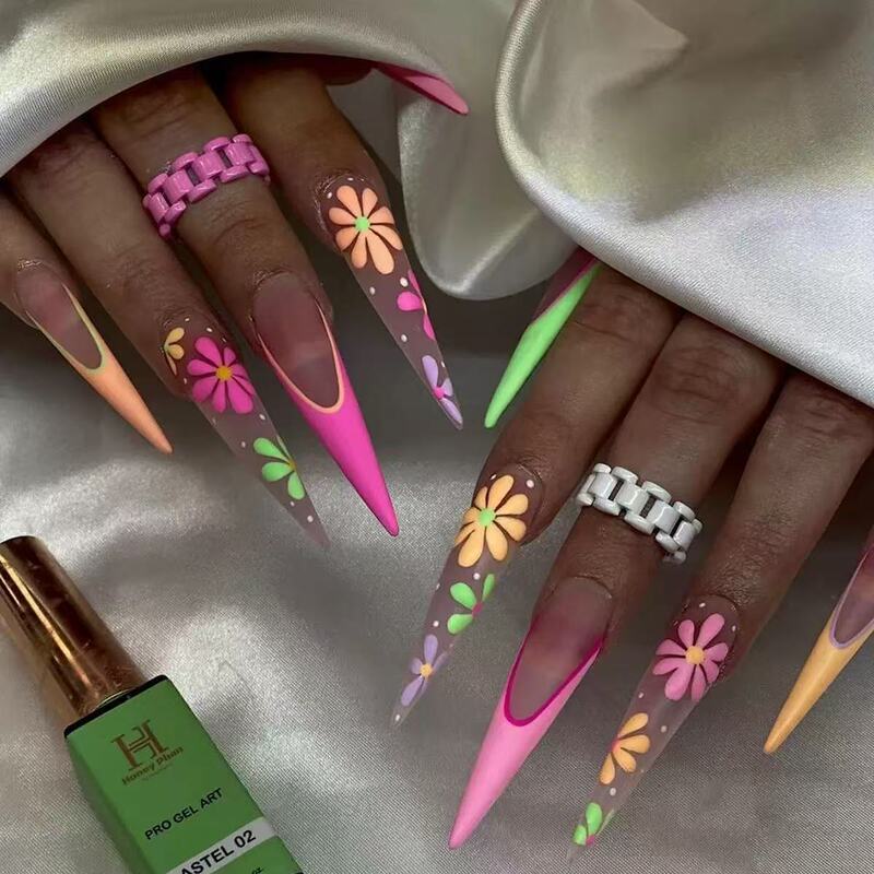 Cross-Border Hot Selling Long Water Drop Frosted Wearable Fake Nails Removable High-End Summer Manicure Patches Wholesale Cross-Border Hot Selling Long Water Drop Frosted Wearable Fake Nails Removable High-End Summer Manicure Patches Wholesale