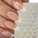 FULL BE New Nail Art Stickers Ins French Bronzing Scrub Metal Golden Line Adhesive Nail Stickers
