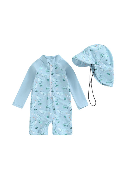 70-80-90-100-110 hat Supreme long-sleeved children's swimsuit