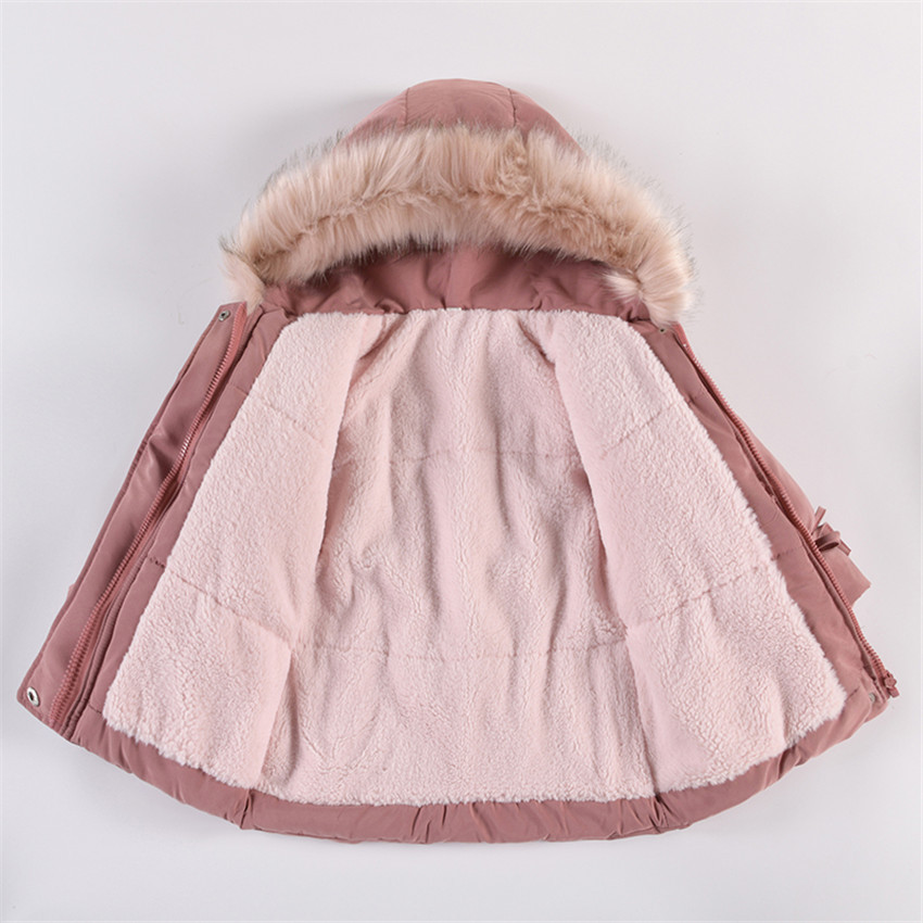 New Korean Style Girls' Mid Length Parka Coat With Drawstring Waist And Thick Cotton Coat_voghion.com