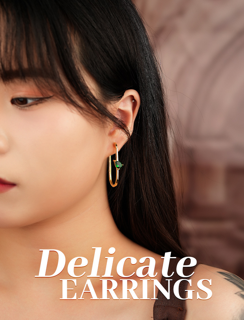 Fashion Geometric Copper Plating Zircon Earrings 1 Pair