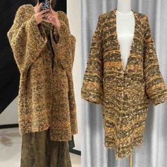 现货 25秋冬新款简约中长款毛衣外套女宽松百搭长袖针织开衫