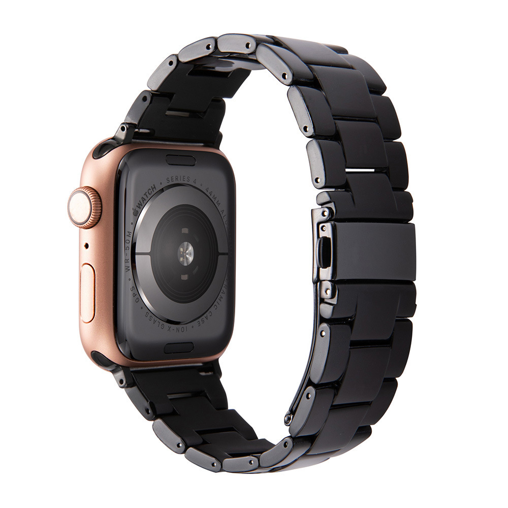 Adecuado para Apple S8 correa de reloj Applewatch7-1 generación hebilla de acero inoxidable tres cuentas resina iwatch se correa de reloj