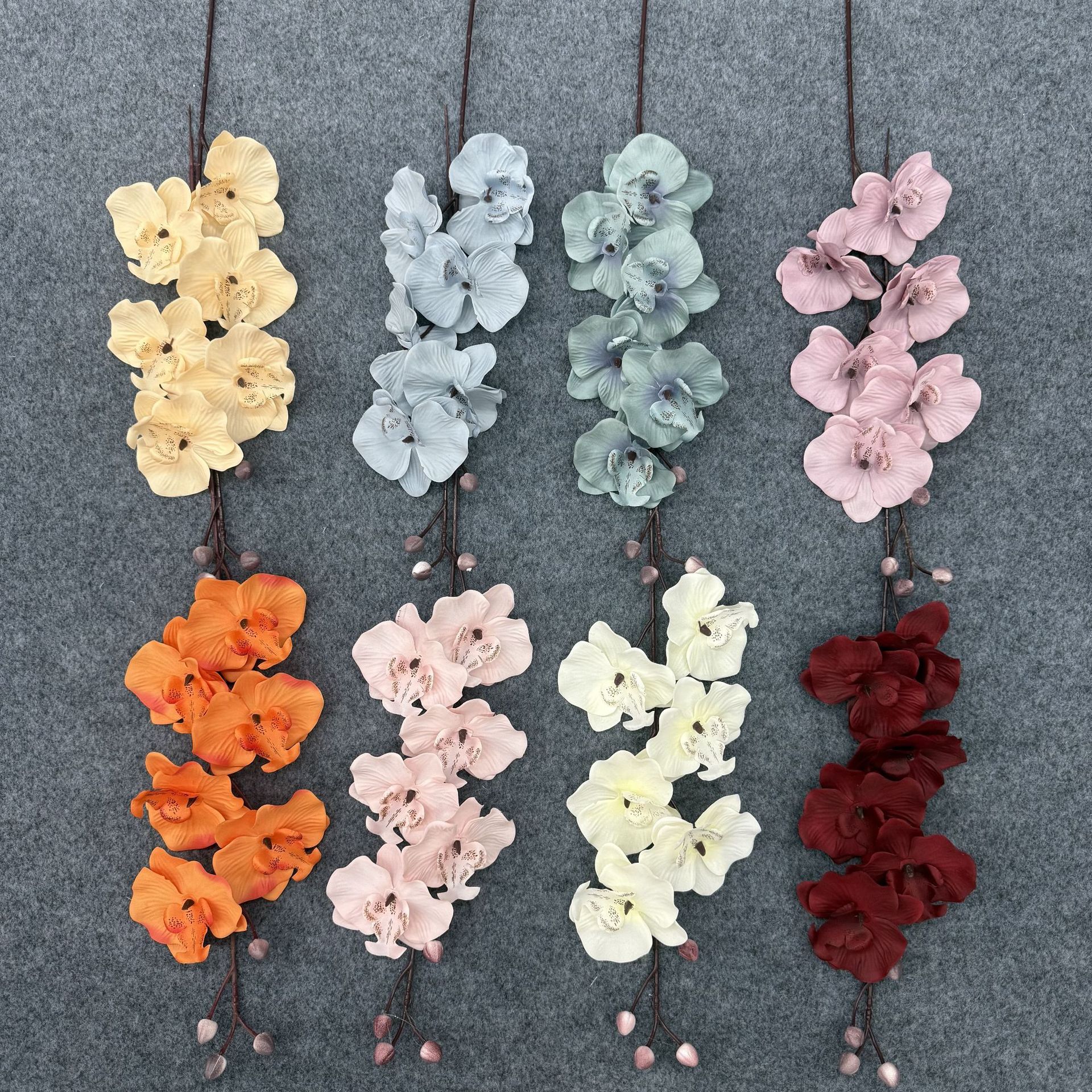 Cross-Border Wholesale 6 Phalaenopsis Artificial Flowers for Wedding, Silk Fake Flowers, Living Room Decorations, Home Decoration, Foreign Trade