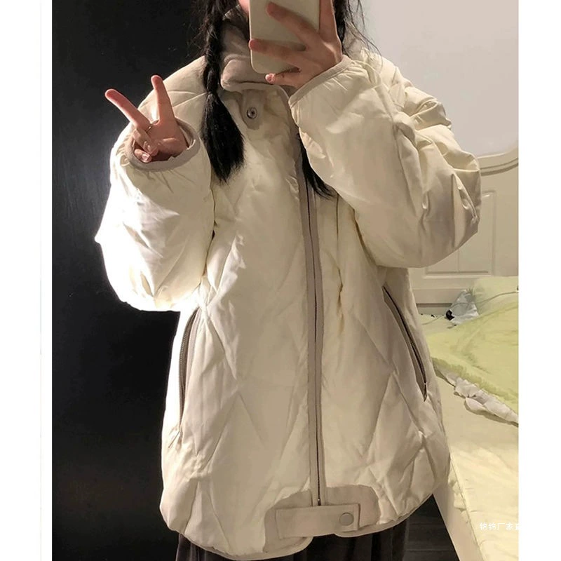 Winter couple clothing for beloved, corduroy down jacket with down