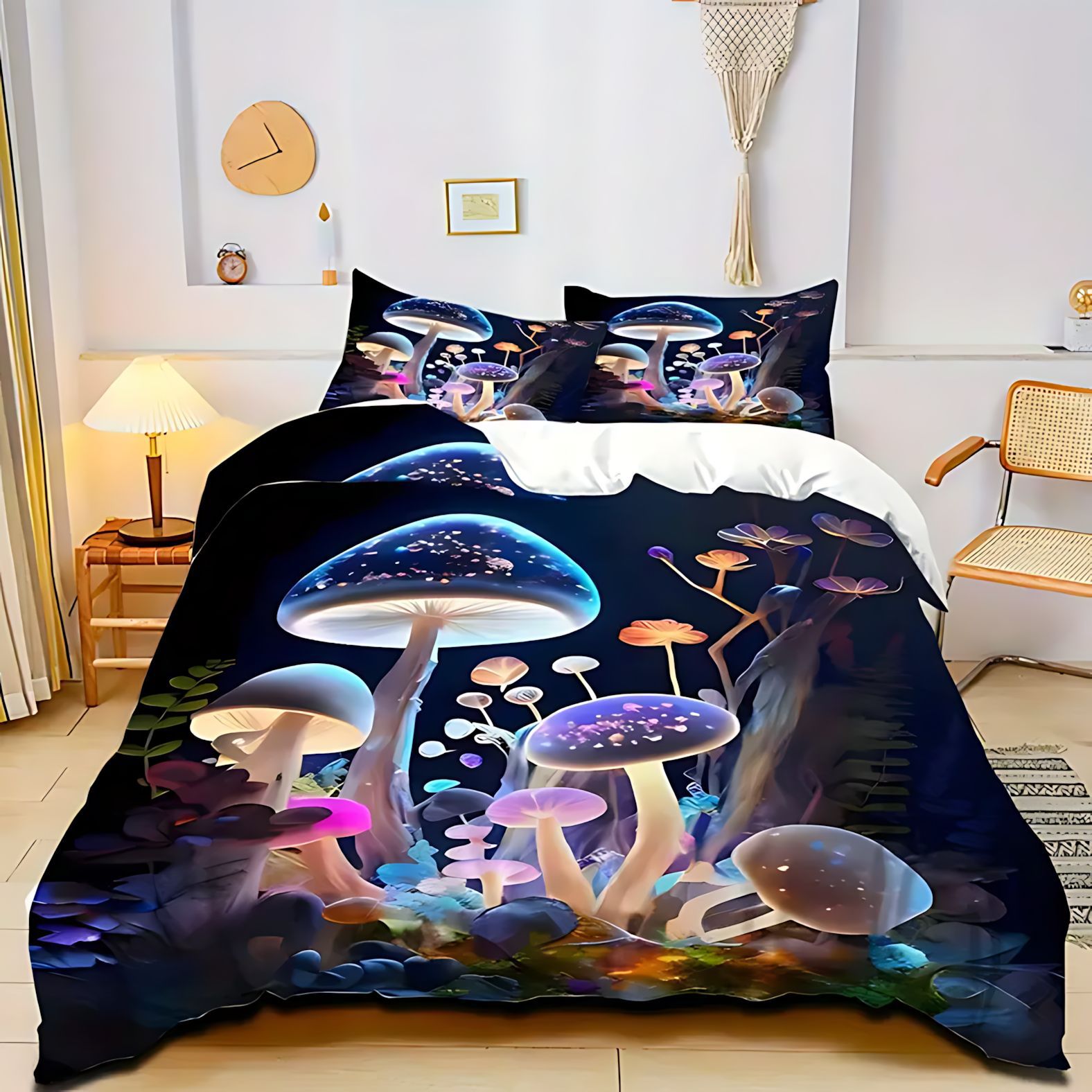 TUME / JIT transfronterizo fantasía hongos plantas molidas de alta definición digital impresión set de edredón se puede diseñar