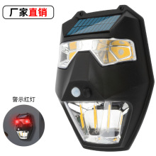 跨境户外太阳能壁灯人体感应庭院灯大容量锂电池夜间照明COB路灯